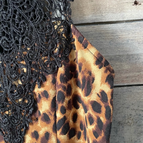Cheetah Print Lace Dress - Picture 3 of 8
